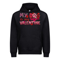 Black my dog is my valentine Urban Hoodie - OliviaCreatesArt