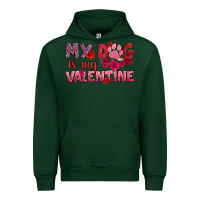 Forest Green my dog is my valentine Urban Hoodie - OliviaCreatesArt