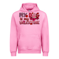 Fuchsia Pink my dog is my valentine Urban Hoodie - OliviaCreatesArt