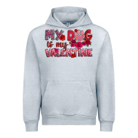 Heather Grey my dog is my valentine Urban Hoodie - OliviaCreatesArt
