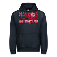 Navy my dog is my valentine Urban Hoodie - OliviaCreatesArt