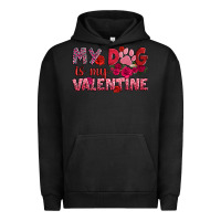 Pigment Black my dog is my valentine Urban Hoodie - OliviaCreatesArt
