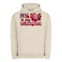 Pigment French Oak my dog is my valentine Urban Hoodie - OliviaCreatesArt