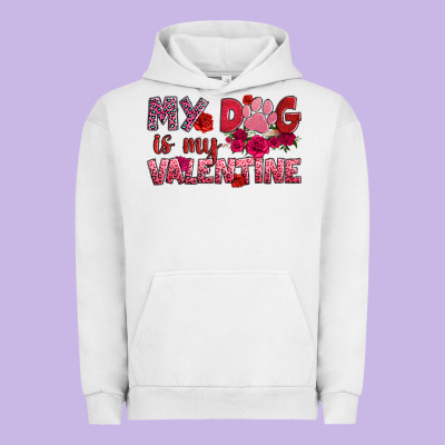 My Dog Is My Valentine Urban Hoodie Designed By Oliviacreatesart