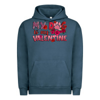 Pigment Midnight Navy my dog is my valentine Urban Hoodie - OliviaCreatesArt