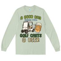 Matcha a god day starts with golf carts and beer Long Sleeve Tee - MaliasSmallBusiness