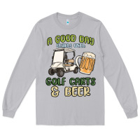 Moon Dust a god day starts with golf carts and beer Long Sleeve Tee - MaliasSmallBusiness