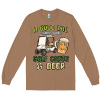 Toasted Coconut a god day starts with golf carts and beer Long Sleeve Tee - MaliasSmallBusiness
