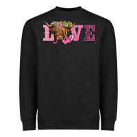 Black valentine's day love highland cow Heavyweight Sweatshirt - BarkalooDesign