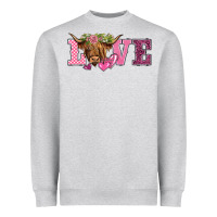 Valentine's Day Love Highland Cow Heavyweight Sweatshirt | Teevron