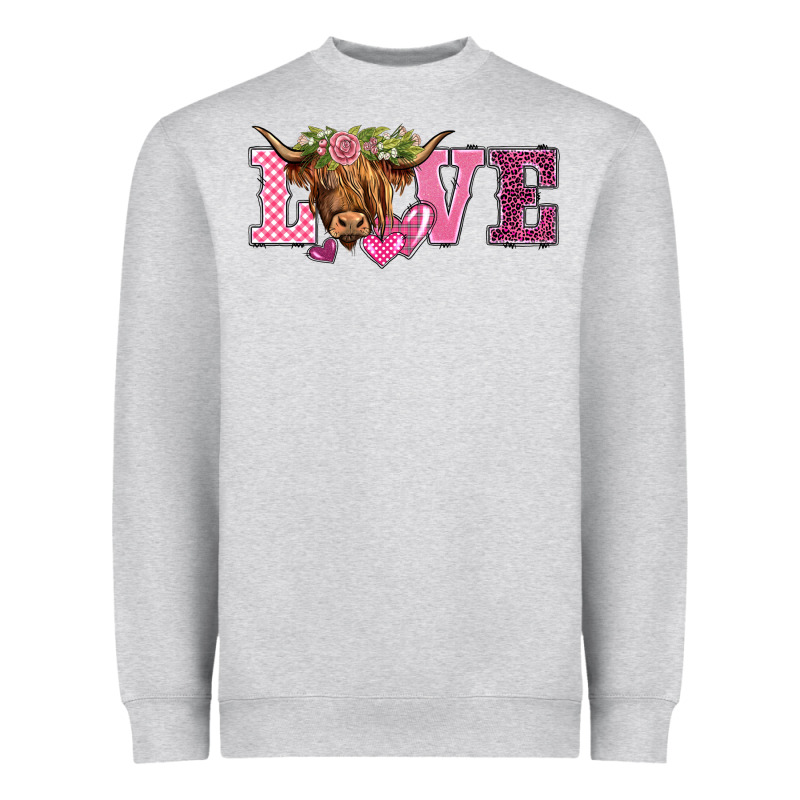 Valentine's Day Love Highland Cow Heavyweight Sweatshirt by BarkalooDesign | Teevron