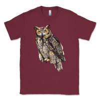 Burgundy Great Horned Owl Classic Tee - LillyAllenDesigns
