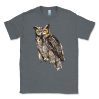 Charcoal Heather Great Horned Owl Classic Tee - LillyAllenDesigns