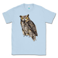 Dusty Blue Great Horned Owl Classic Tee - LillyAllenDesigns