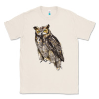 Natural Great Horned Owl Classic Tee - LillyAllenDesigns