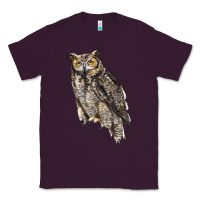 Plum Great Horned Owl Classic Tee - LillyAllenDesigns