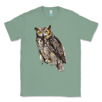 Sage Great Horned Owl Classic Tee - LillyAllenDesigns