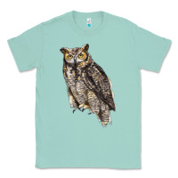 Seafoam Great Horned Owl Classic Tee - LillyAllenDesigns