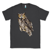 Smoke Great Horned Owl Classic Tee - LillyAllenDesigns