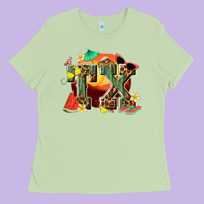 Summer Tx Ladies Tee Designed By Texasbilliewilder