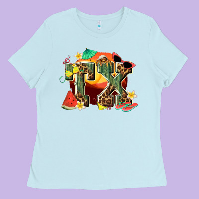 Summer Tx Ladies Tee Designed By Texasbilliewilder