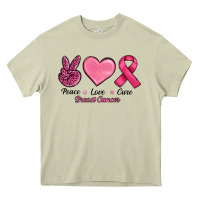 Mossy breast cancer peace love cure Heavy Core Tee - RanaPortraitStore