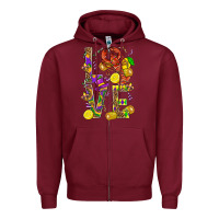Burgundy Love Crawfish Mardi Gras Zipper Hoodie - BundleAndBundleShop