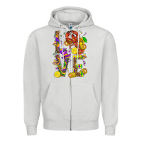Dove Grey Love Crawfish Mardi Gras Zipper Hoodie - BundleAndBundleShop