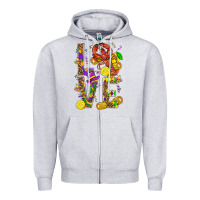Heather Grey Love Crawfish Mardi Gras Zipper Hoodie - BundleAndBundleShop