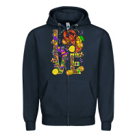 Navy Love Crawfish Mardi Gras Zipper Hoodie - BundleAndBundleShop
