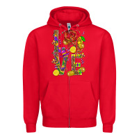 Red Love Crawfish Mardi Gras Zipper Hoodie - BundleAndBundleShop