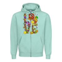 Seafoam Love Crawfish Mardi Gras Zipper Hoodie - BundleAndBundleShop