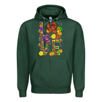 Sports Green Love Crawfish Mardi Gras Zipper Hoodie - BundleAndBundleShop
