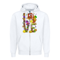 White Love Crawfish Mardi Gras Zipper Hoodie - BundleAndBundleShop