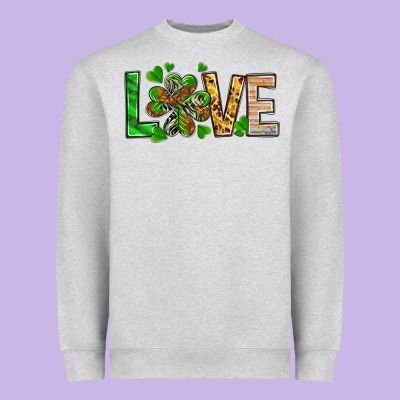Love Luck With Clover Heavyweight Sweatshirt Designed By Nancycooperartshop