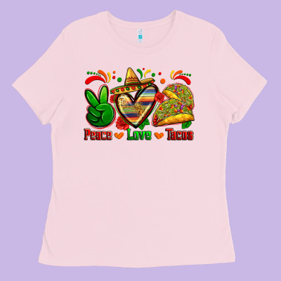 Peace Love Tacos Ladies Tee Designed By Zillion Design Studio