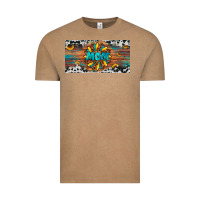 Vintage Coffee leopard sunflower mom license plate Vintage Tee - Artiststas