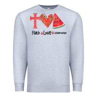 Heather Grey Faith Love Watermelon Premium Sweatshirt - Bettercallsaul