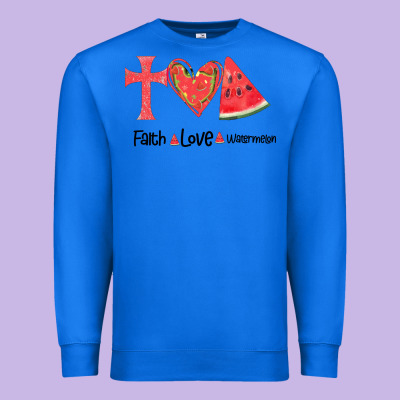 Faith Love Watermelon Premium Sweatshirt Designed By Bettercallsaul