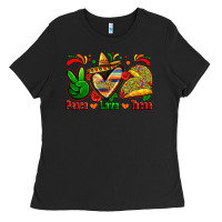 Black peace love tacos Ladies Tee - Zillion Design Studio