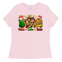 Bubblegum Pink peace love tacos Ladies Tee - Zillion Design Studio