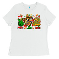 White peace love tacos Ladies Tee - Zillion Design Studio