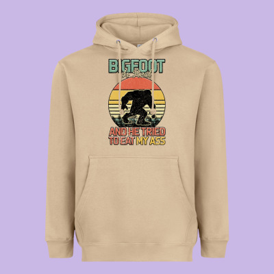 Bigfoot Is Real And He Tried To Eat My Ass Heavyweight Hoodie Designed By Bettercallsaul