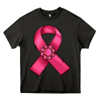 Asphalt breast cancer awareness ribbon Heavy Core Tee - RanaPortraitStore
