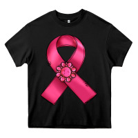 Black breast cancer awareness ribbon Heavy Core Tee - RanaPortraitStore