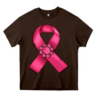 Chocolate Brown breast cancer awareness ribbon Heavy Core Tee - RanaPortraitStore