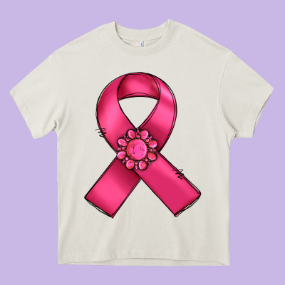 Breast Cancer Awareness Ribbon Heavy Core Tee Designed By Ranaportraitstore