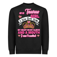 Black as a taurus girl zodiac girls Heavyweight Sweatshirt - Jasminsmagicworld
