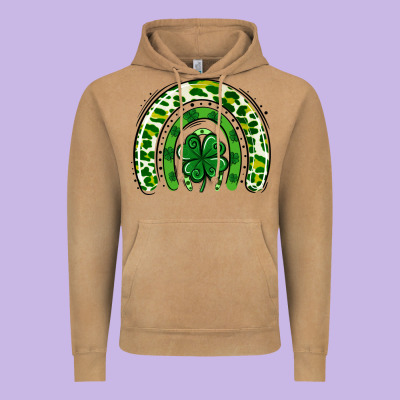 St Patrick Rainbow Vintage Hoodie Designed By Jasminsmagicworld