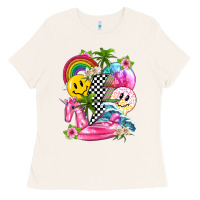 Bone summer smile face and beach vibes with rainbow tbw Ladies Tee - texasbilliewilder